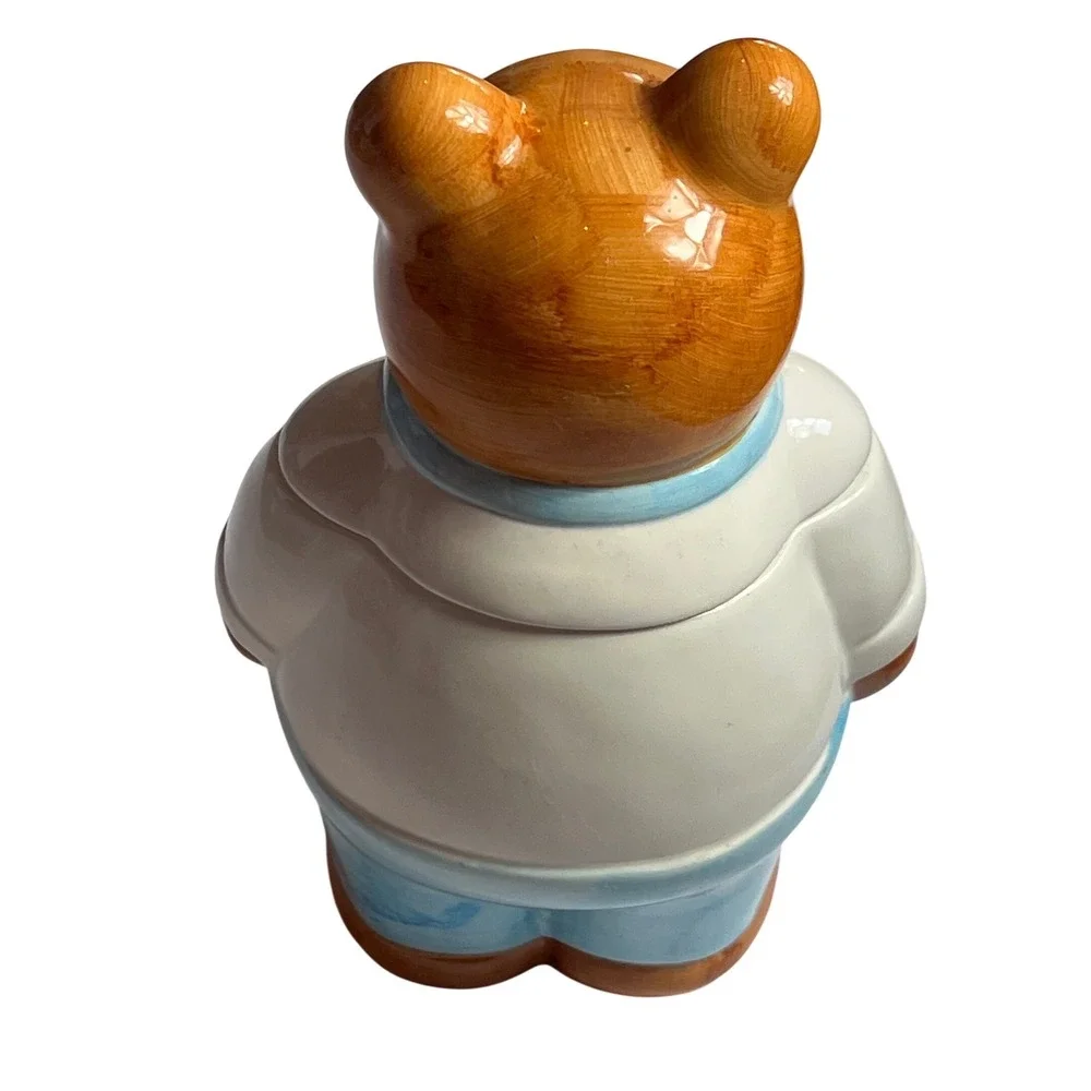 Mr Reliable Bear Cookie Jar Ceramic Handcrafted Professional‎ Bear Figurine